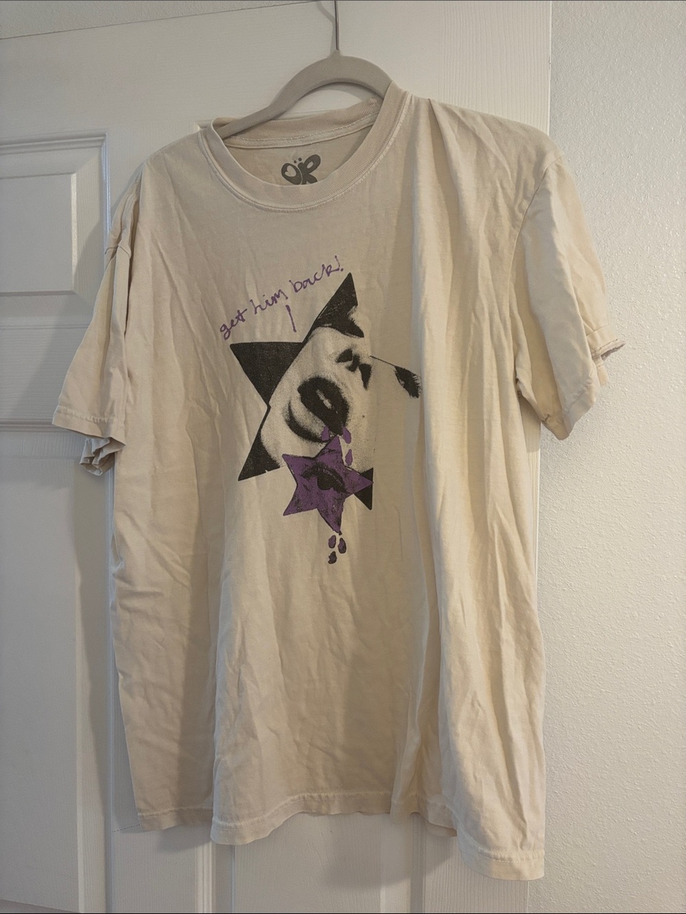 Olivia Rodrigo “Get Him Back” Cream Graphic Short-Sleeve Tee Guts Tour
